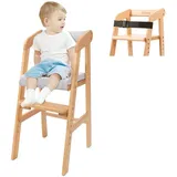 Yoleo Höhenverstellbarer Kinderhochstuhl aus Buchenholz – Mitwachsend bis 12 ...