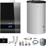 Buderus GB192i.2 Logaplus Gas-Brennwert Paket W50(E) schwarz mit Regelung BC400, RC220 und Edelstahl-Warmwasserspeicher ES120 - 25 kW - 7739621184