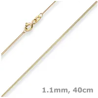 Schmuck Krone Goldkette 1,1mm Panzerkette aus 333 Gelbgold 40cm, Gold 333 goldfarben