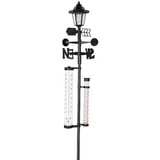 PROREGAL® Gartenpflege-Set Wetterstation SWS29, Solar, 158cm, Regenmesser, Thermometer, Solarlamp