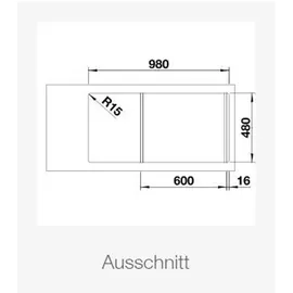 Blanco FARON XL 6 S schwarz rechts Einbau Granit Handbetätigung 1000 x 500 mm