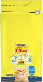 PURINA Friskies Sterilisiertes Katzenfutter mit Lachs und Thunfisch Mix mit Gemüse 1,5kg (Rabatt für Stammkunden 3%)