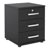 CARO-Möbel Bürocontainer Schwarz, Mode, 44x55x45 cm, Arbeitszimmer, Container