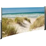 Lemodo Seitenmarkise ausziehbar links, 180 cm hoch, Seitenrollo mit Fotodruck Ostsee