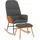 vidaXL Schaukelsessel mit Hocker Stoff 70 x 90 x 80 cm Dunkelgrau
