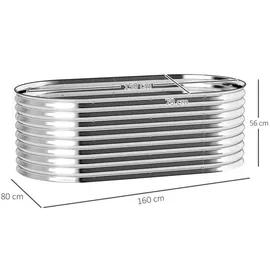 Outsunny Hochbeet 160 x 80 x 56 cm Grau