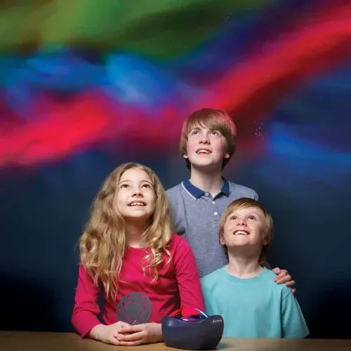 Nordlicht Projektor für Kinder - weiß, ABS-Kunststoff, 8 Farbmodi, Abschaltautomatik - Brainstorm, Lernspielzeug