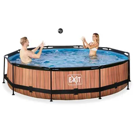 EXIT TOYS Wood Pool 360 x 76 cm inkl. Filterpumpe