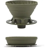 Vandroop Mini Kaffeefilter Silikon - Größe 1 Platinsilikon faltbarer tragbarer Kaffee Filter, wiederverwendbar kaffeefilter, perfect für Reise Camping (Grün, Ohne Papierfilter)