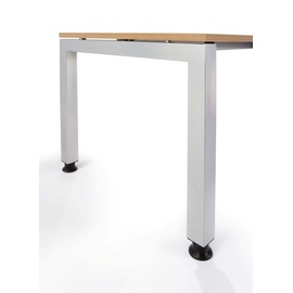 Hammerbacher Ergonomic Plus J-Serie VJS12/W/S Schreibtisch weiß rechteckig, 4-Fuß-Gestell silber 120,0 x 80,0 cm