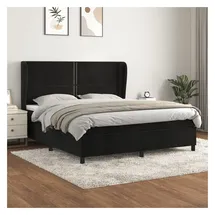 vidaXL Boxspringbett mit Matratze Schwarz 180x200 cm Samt