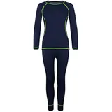 TROLLKIDS Merino Funktionsunterwäsche-set - Navy / Viper Green - 110 cm
