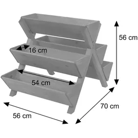 Mendler Pflanztreppe HWC-O15 56 x 56 x 70 cm Anthrazit