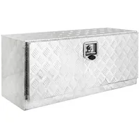 Trucky Anhänger-Deichselbox Aluminium Truckbox Unterboden Deichselbox Anhängerbox 91 x 35 x 40 cm silberfarben