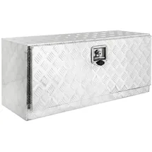 Trucky Anhänger-Deichselbox Aluminium Truckbox Unterboden Deichselbox Anhängerbox 91 x 35 x 40 cm silberfarben