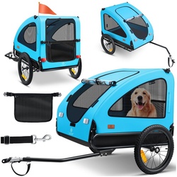 KESSER Fahrradhundeanhänger, Hundeanhänger Boxer 2-in-1 Hundebuggy Fahrradanhänger groß blau