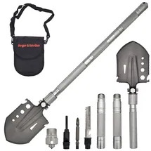 Berger & Schröter Klappspaten Outdoor Schaufel Multifunktionsspaten Klappbar Garten Wandern Camping