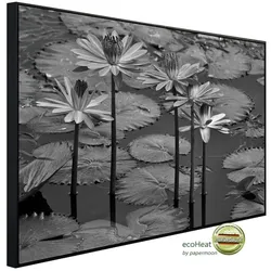 papermoon Infrarotheizung »EcoHeat - Seerosen, Teich, Blüten, Blätter«, Matt-Effekt - bunt