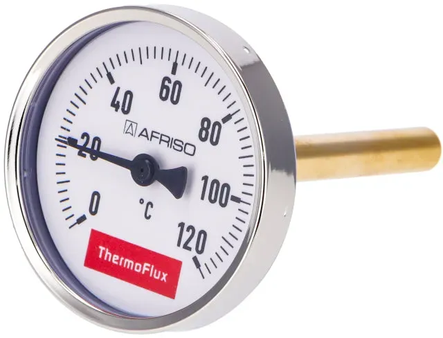 ThermoFlux Thermometer mit Tauchhülse | Ø 80 mm | Axial