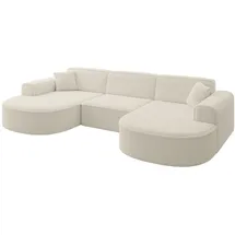 altdecor Wohnlandschaft MARI-U1 - 303x171x79 cm, Beige Bouclé
