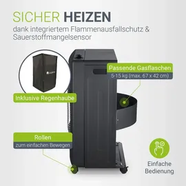 Juskys GS42US Gasheizstrahler 4,2 kW Schwarz