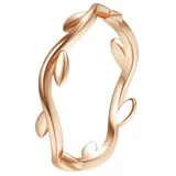 Hey Happiness Vergold. Lorbeer-Ring aus 925er Sterlingsilber in Roségold | Gr.: 57