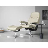 Stressless Relaxsessel STRESSLESS "Consul", beige (cream batick), B:82cm H:102cm T:72cm, Leder BATICK: BATICK ist ein leicht korrigiertes, durchgefärbtes und genarbtes Möbelleder, bei dem die meisten Unebenheiten und Spuren in der Regel entfernt wurden.