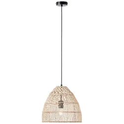 BRILLIANT Lampe, Minster Pendelleuchte 35cm natur/weiß, 1x A60, E27, 25W, Kabel kürzbar / in der Höhe einstellbar