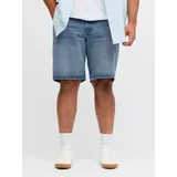 Jack & Jones PlusSize Shorts "JJITONY JJORIGINAL SHORTS AKM 111 PLS", Herren, Gr. 48 (7XL), N-Gr, blau denim, Web, Obermaterial: 100% Baumwolle, JACK & JONES PLUSSIZE, Abriebeffekte, relaxed fit knielang, Hosen Shorts