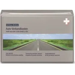 Holthaus Medical Klassik Verbandkasten Auto DIN 13164, KFZ 62364 , Maße: 26 x 17 x 8 cm, Farbe: grau
