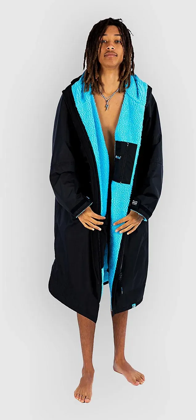 Dryrobe Advance Long Sleeve Surf Poncho black blue Gr. L