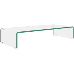 vidaXL TV-Tisch/Bildschirmerhöhung Glas Transparent 70x30x13 cm