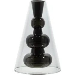 Tom Dixon - Bump Vase Cone, grau / schwarz