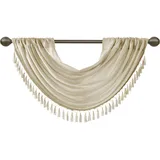 Madison Park JLA Home INC Elena Querbehang mit Wasserfallverzierung, Kunstseide, 96,5 x 116,8 cm, champagnerfarben