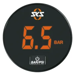 SKS Digitalmanometer 63mm für AIRMOTION 12.0 und AIR-X-PLORER DIGI 10.0, präzise bar/psi Anzeige, ideal für genaue Reifendruckmessung, schwarz, hochwertig verarbeitet