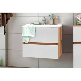 WELLTIME Waschbeckenunterschrank Lucca Badmöbel, Waschtisch inkl. Waschbecken, Breite 60 cm weiß