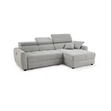 JOB Eckcouch Stoff 3-Sitzer Grau