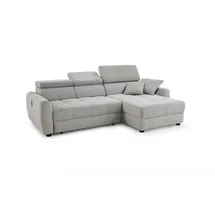 JOB Eckcouch Stoff 3-Sitzer Grau