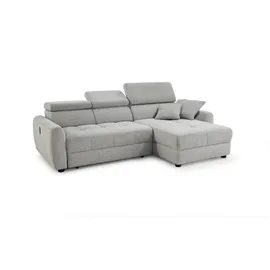 JOB Eckcouch Stoff 3-Sitzer Grau