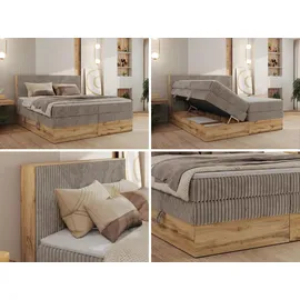 MKS Meble WOOD CLASSIC KING 140 x 200 cm H3 Hellbraun