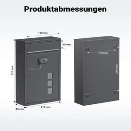 Wiltec Briefkasten Anthrazit