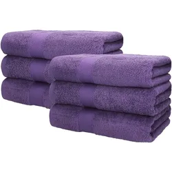 Betz 6 Stück Saunatücher Saunatuch Saunahandtuch Set Premium 100% Baumwolle Frottier XXL Badetuch Strandtuch Größe 70x200 cm Farbe lila