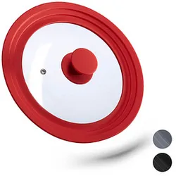 relaxdays Universal-Topfdeckel rot 25,5 cm