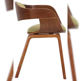 CLP 2er Set Esszimmerstühle ergonomisch Kingston, Stoff walnuss/hellgrün