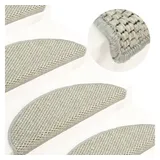 vidaXL Treppenmatten Selbstklebend Sisal-Look 15 Stk 65x21x4 Hellbeige - Grau
