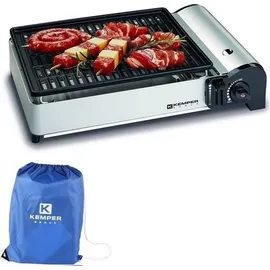 Kemper Smart BBQ tragbarer Gasgrill silber
