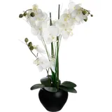 Atmosphera Künstliche Orchidee - schwarze Keramikvase - H53 cm - Atmosphera créateur d'intérieur