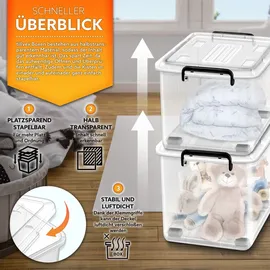 tillvex Aufbewahrungsbox 13 l 6-tlg. transparent/schwarz