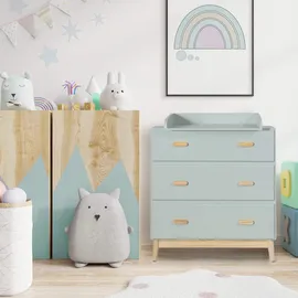 Mobili Rebecca Wickeltisch, Grün, Holzwerkstoff, Rechteckig, 42x100x80 cm, Babymöbel, Wickelkommoden - Zubehör, Wickelkommoden