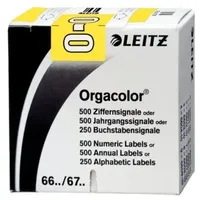 Leitz Leitz, 6624 Ziffernsignale Orgacolor O, gelb Inhalt: 100